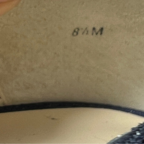 Jessica Bennett Jkirabu Beaded Denim Peep Toe Wedge Heels Beaded Wooden Platform - Picture 13 of 13